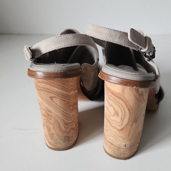 VINCE | Helena Sling Crisscross Suede Sandals in Gray Size 8M - Picture 6 of 7